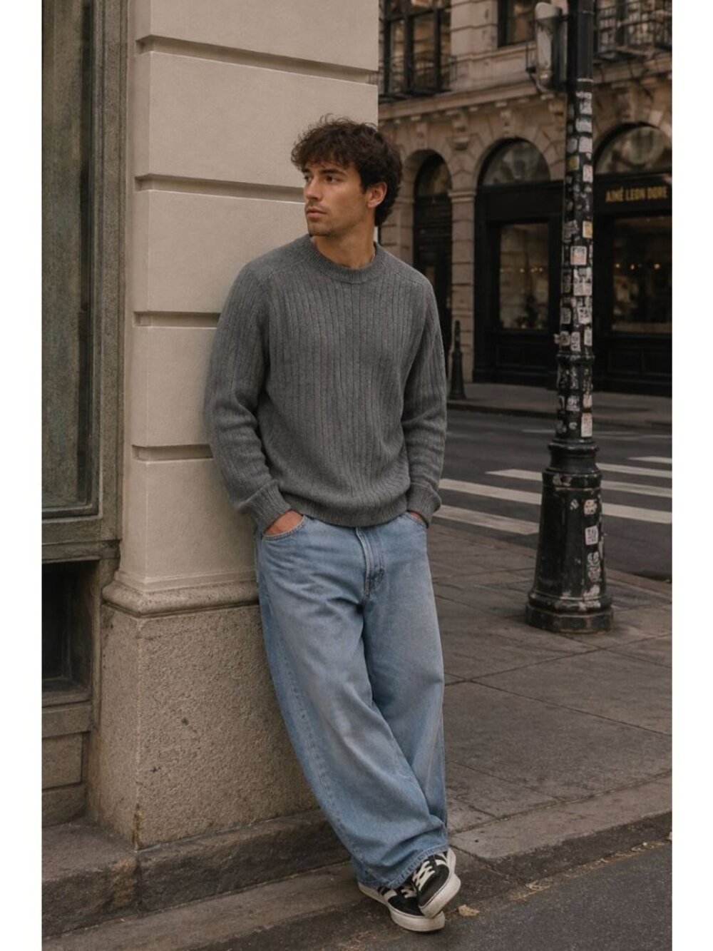 Abercrombie & Fitch A/92 Muscle Sweater Grey Knit Vintage Size L